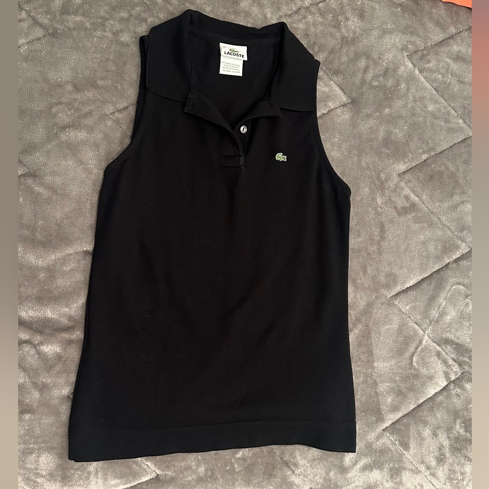 Lacoste black sleeveless polo